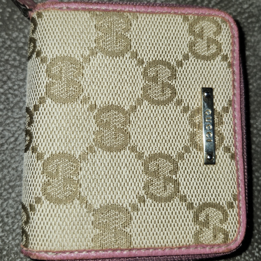 Gucci Pink and Brown/Beige Coin Purse